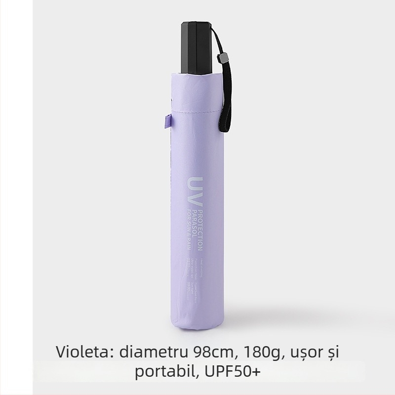 Umbrelă în formă de creion din fibră de carbon, 6 arce, brațe din fibră, tijă din aliaj, UPF > 50