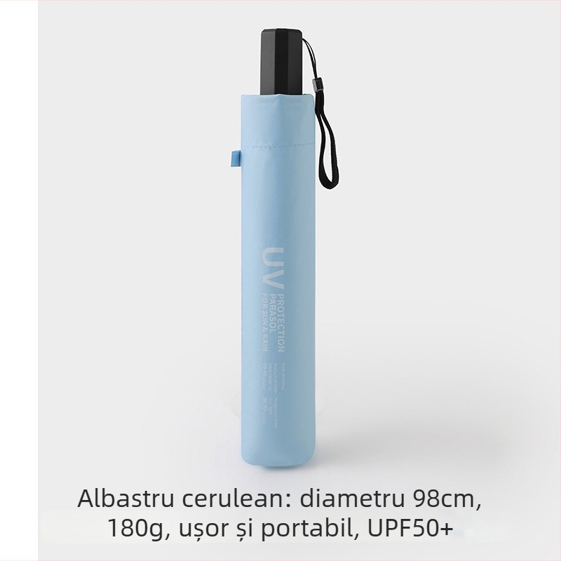 Umbrelă în formă de creion din fibră de carbon, 6 arce, brațe din fibră, tijă din aliaj, UPF > 50