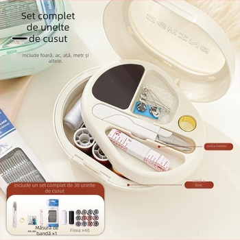 Kit de cusut magnetic, multifuncțional, portabil, cu spațiu de depozitare pentru uneltele de cusut – pentru internat