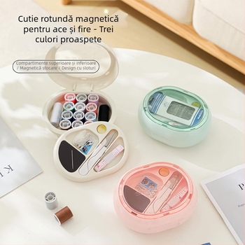 Kit de cusut magnetic, multifuncțional, portabil, cu spațiu de depozitare pentru uneltele de cusut – pentru internat