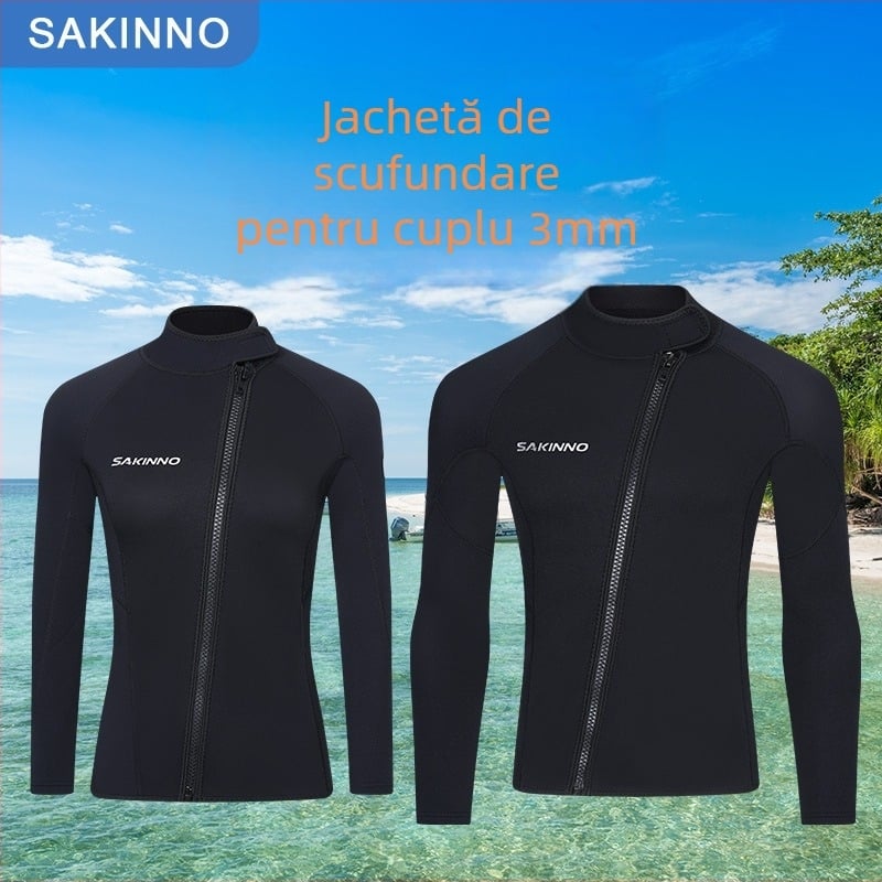 Top universal de scufundări, cald din SCR neopren cu nailon foarte elastic, mâneci lungi, pentru adulți, all-season