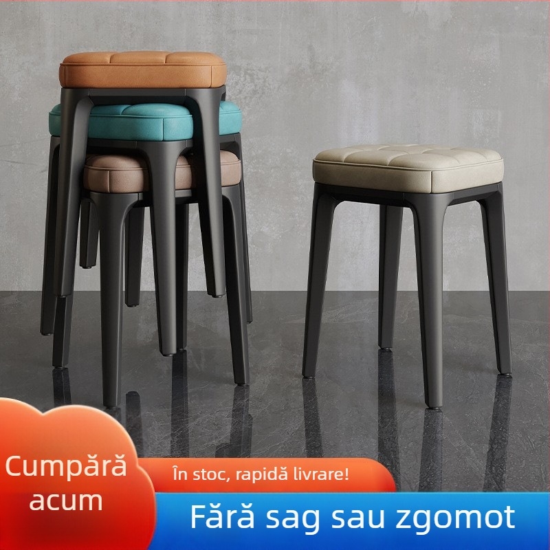 Doyimi Home 2600RBCD scaun din plastic – Stackable, îngroșat, cu tapițerie moale, design modern minimalist