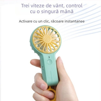 Ventilator de mână mini din plastic, design modern simplu, funcționare silențioasă, portabil pentru studenți, călătorii, birou și dormitor pentru studenți