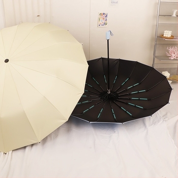 Umbrelă – manuală, 16 nervuri, pentru ploaie și soare, țesătură din vinil, protecție UV UPF50+