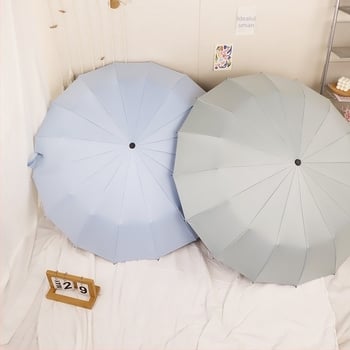 Umbrelă – manuală, 16 nervuri, pentru ploaie și soare, țesătură din vinil, protecție UV UPF50+