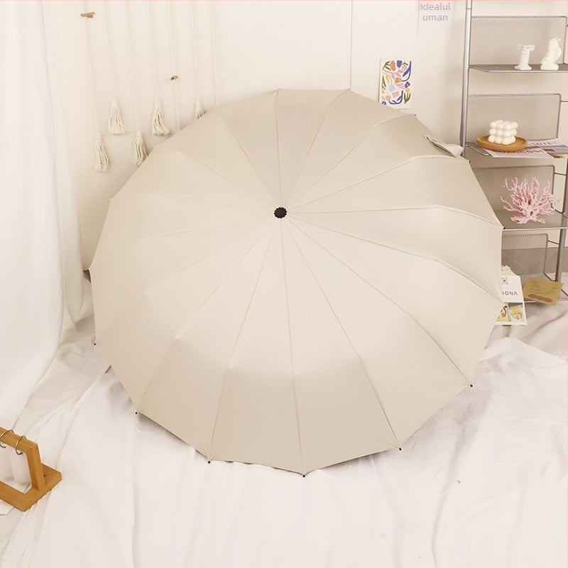 Umbrelă – manuală, 16 nervuri, pentru ploaie și soare, țesătură din vinil, protecție UV UPF50+