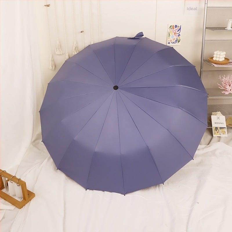 Umbrelă – manuală, 16 nervuri, pentru ploaie și soare, țesătură din vinil, protecție UV UPF50+