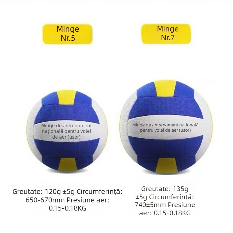 No.5 Volei de plajă moale EVA pentru antrenament la examenul de admitere pentru elevi, cusut cu mașina, logo personalizabil