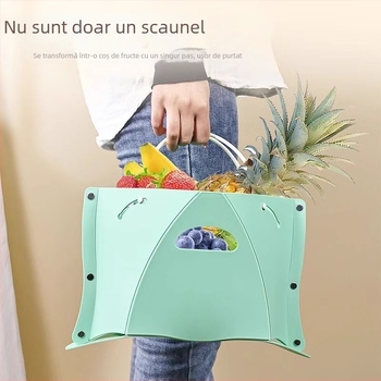 Taburet pliabil de depozitare cu șnur – utilizare în exterior, portabil, pentru camping și pescuit, din plastic, sarcină 120 kg