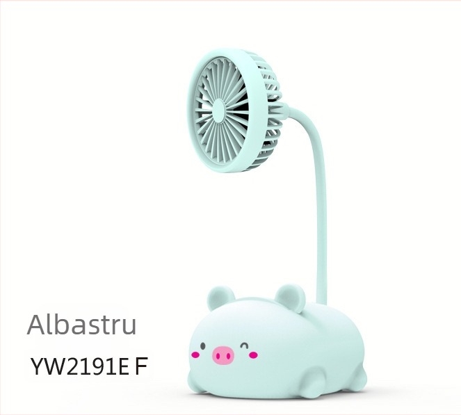 Ventilator de birou cu design animat drăguț – material ABS, rotativ, multifuncțional, silențios