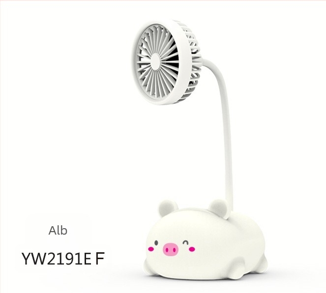 Ventilator de birou cu design animat drăguț – material ABS, rotativ, multifuncțional, silențios