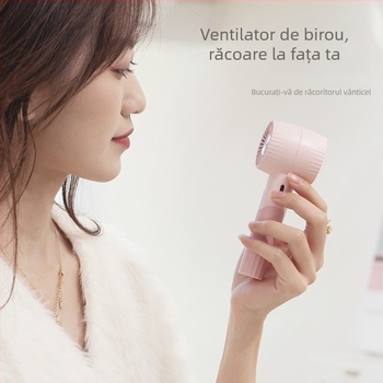 Ventilator USB pentru birou cu control prin aplicație, 3 viteze, baterie încorporată, portabil, zgomot 36–45 dB