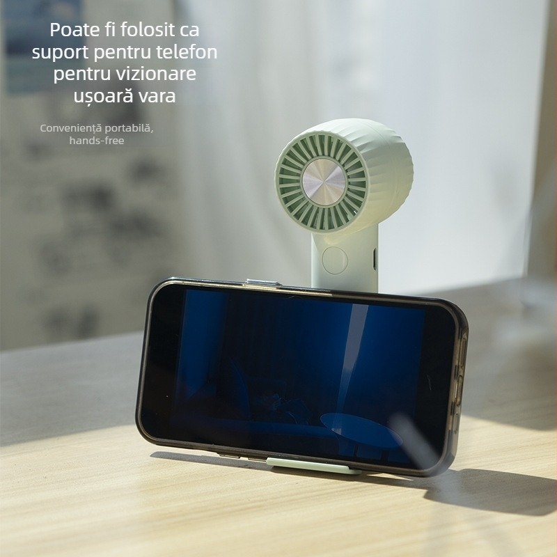 Ventilator USB pentru birou cu control prin aplicație, 3 viteze, baterie încorporată, portabil, zgomot 36–45 dB