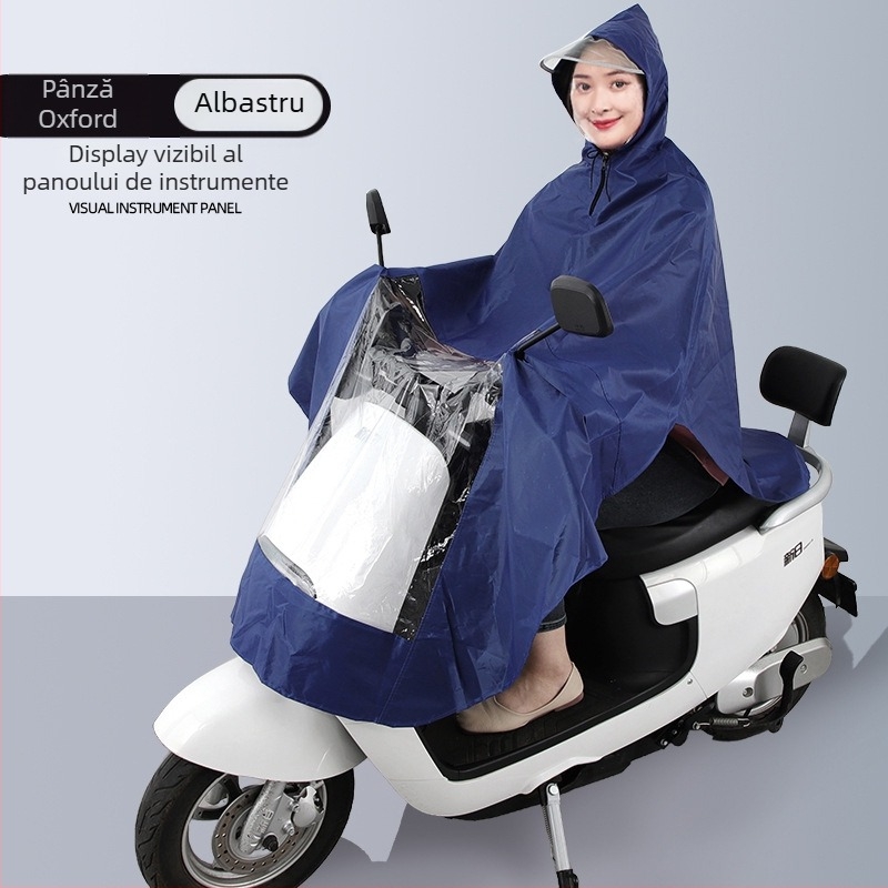 Poncho de ploaie pentru motocicletă electrică, țesătură Oxford, grosime 0,15-0,25 mm, strat hidroizolant din PVC, pentru un adult, personalizare și logo disponibile