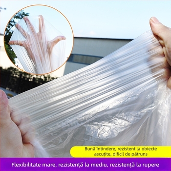 Husă de mașină de unică folosință, film plastic transparent, rezistentă la praf, protecție pentru întreținerea mașinii, personalizabilă pentru mai multe modele