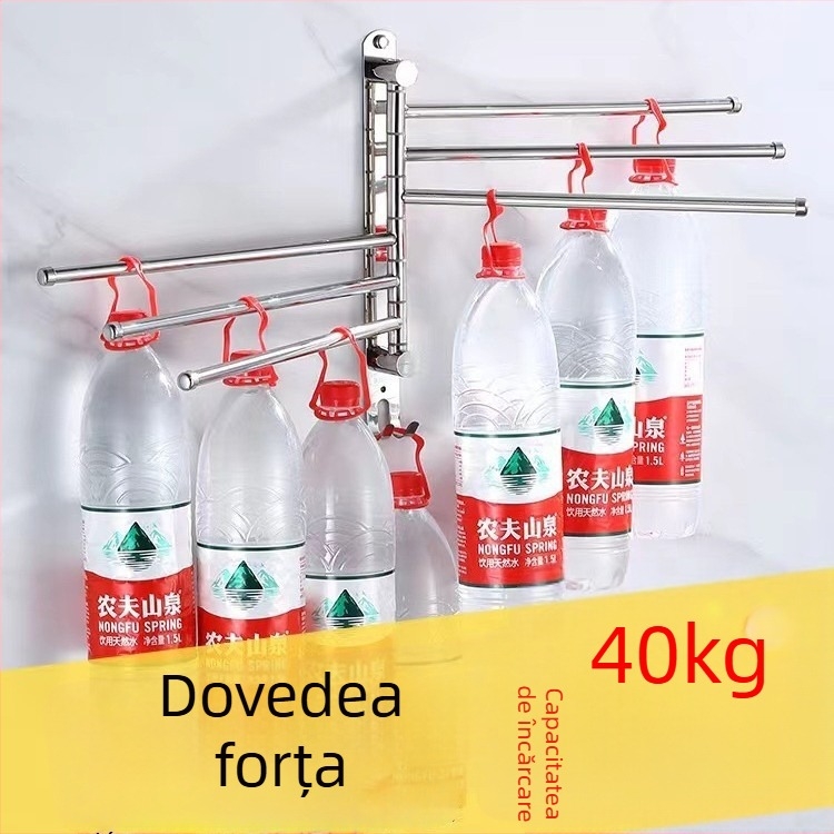 Suport rotativ pentru prosoape, din oțel inoxidabil 304, pliabil pentru baie