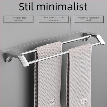 Raft pentru prosoape din oțel inoxidabil pentru baie - Cromată, set 2–6 piese, brand Jierun, cod A2200