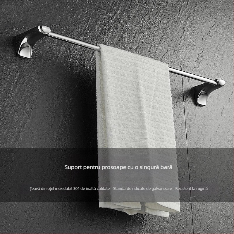 Raft pentru prosoape din oțel inoxidabil pentru baie - Cromată, set 2–6 piese, brand Jierun, cod A2200