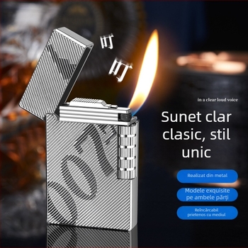 Brichetă metalică cu butan, reutilizabilă, stil minimalist japonez; cadou pentru nuntă, ziua de naștere, festival