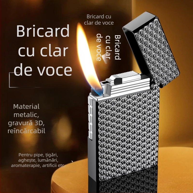 Brichetă metalică cu butan, reutilizabilă, stil minimalist japonez; cadou pentru nuntă, ziua de naștere, festival