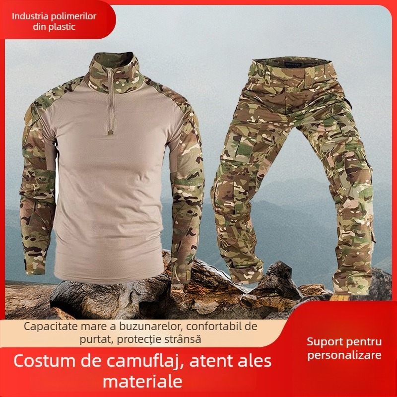 Uniformă de instruire - Frog Suit Set, Camuflaj, Material din bumbac amestecat, Uscare rapidă și impermeabil, Unisex