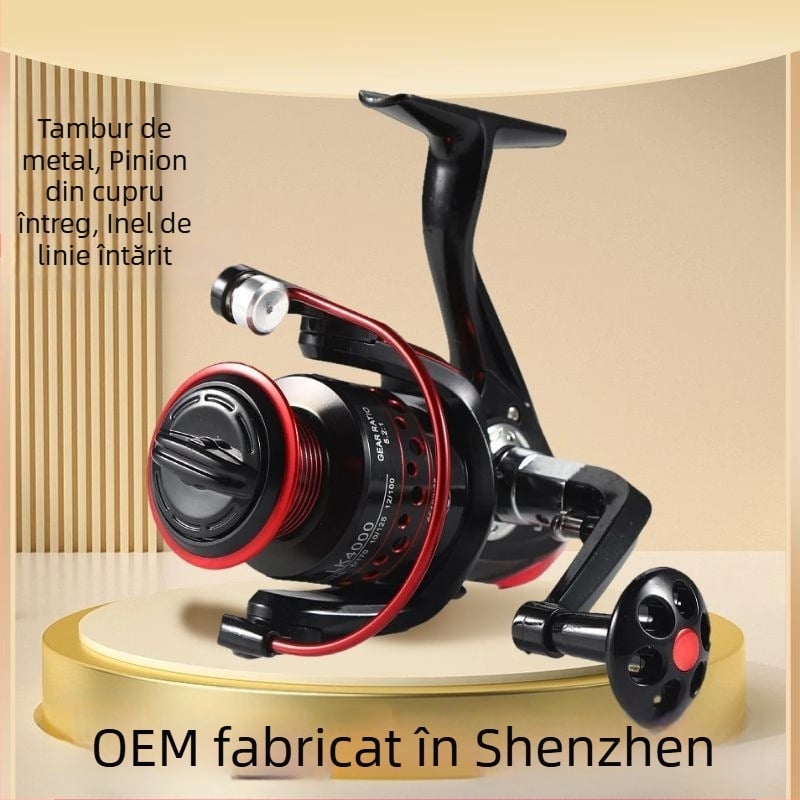Mulină de pescuit spinning, construcție integral metalică, rezistentă la apă sărată, aruncări la distanță, potrivită pentru pescuit marin cu năluci