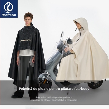 Poncho de ploaie pentru motocicletă electrică, din țesătură Oxford – corp întreg, reflectorizant, strat impermeabil cu adeziv PVC, logo personalizabil