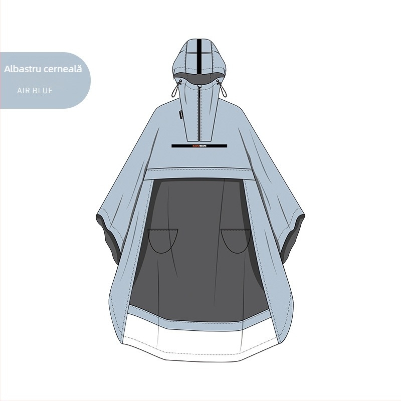 Poncho de ploaie pentru motocicletă electrică, din țesătură Oxford – corp întreg, reflectorizant, strat impermeabil cu adeziv PVC, logo personalizabil