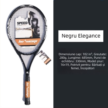 Bo'weiqi rachetă de tenis — cadru din aliaj de aluminiu, șnururi din fibre de mătase, logo imprimat