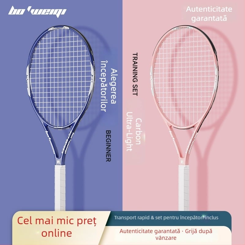 Bo'weiqi rachetă de tenis — cadru din aliaj de aluminiu, șnururi din fibre de mătase, logo imprimat