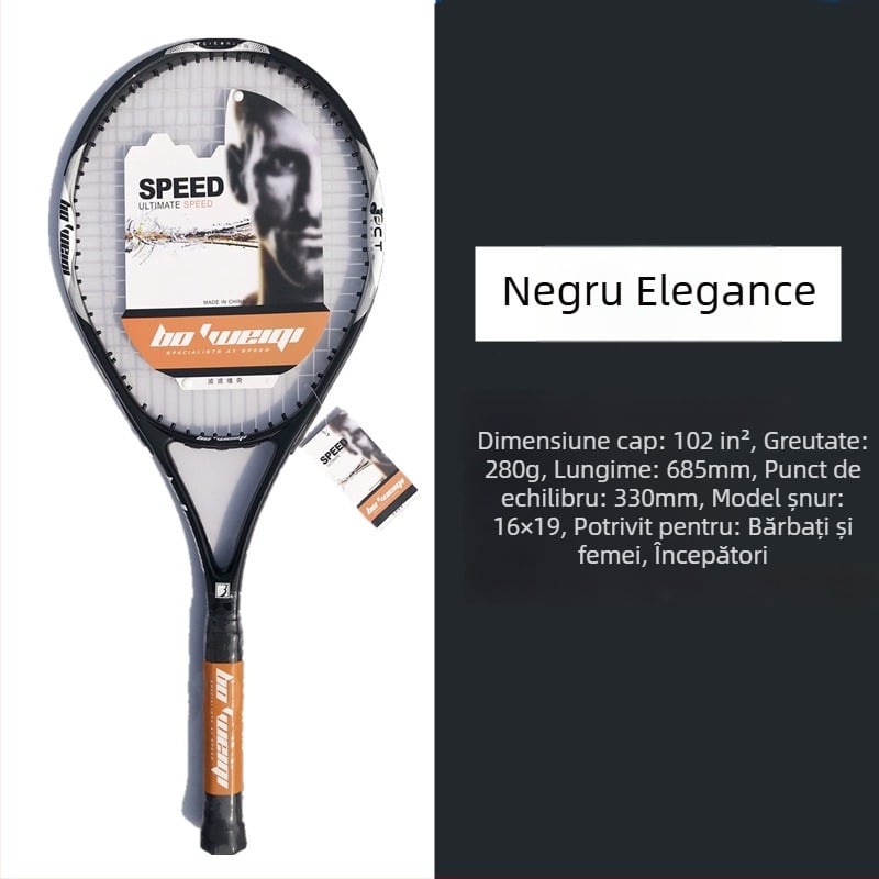 Bo'weiqi rachetă de tenis — cadru din aliaj de aluminiu, șnururi din fibre de mătase, logo imprimat