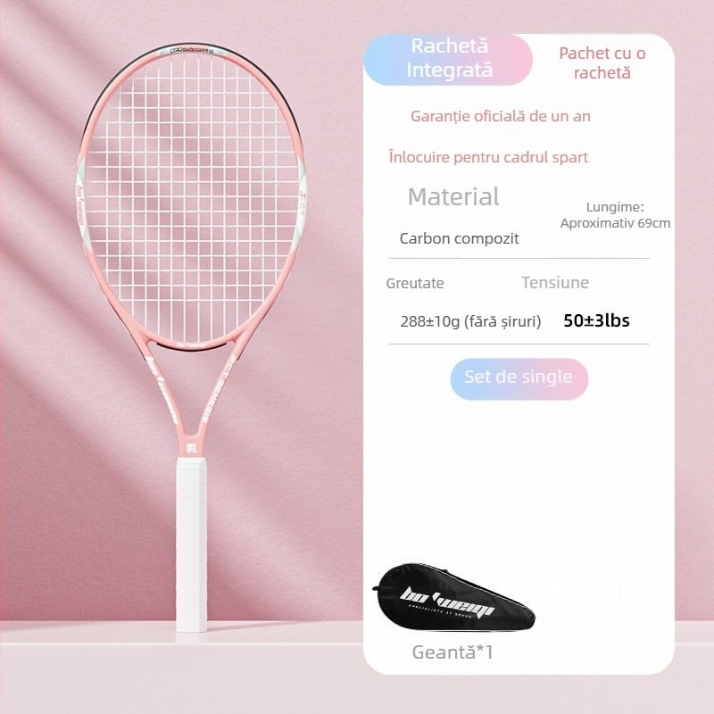 Bo'weiqi rachetă de tenis — cadru din aliaj de aluminiu, șnururi din fibre de mătase, logo imprimat