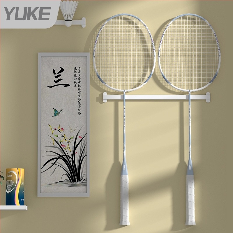 Rachetă badminton Yuke, ramă din fibră de carbon, șnururi din nylon, 6 buc., 95–100 g, rigidă, lovire directă, pentru adolescenți
