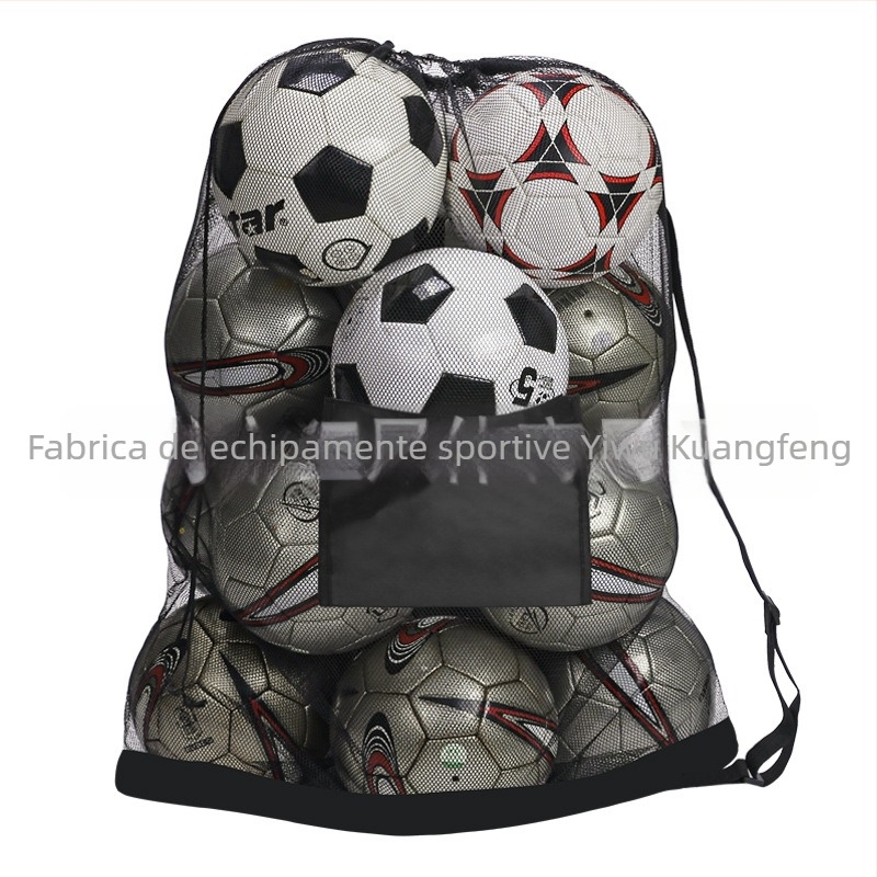 Geantă cu plasă pentru mingi, cu curea pe umăr, pentru fotbal, baschet și volei; material Oxford, capacitate pentru mai multe mingi, potrivită pentru sport și activități în aer liber