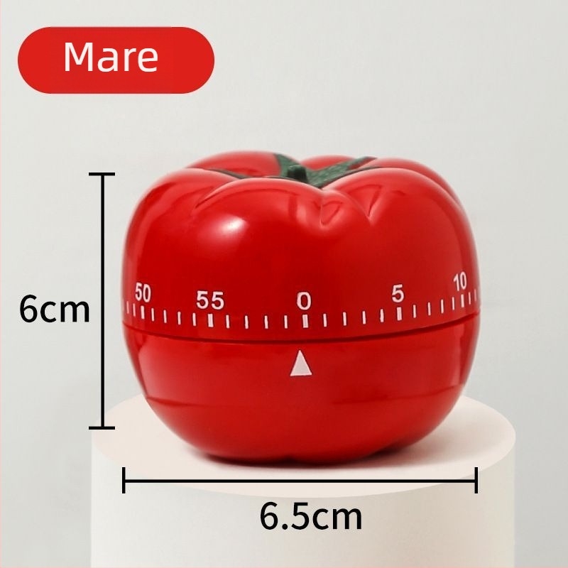 Cronometru Pomodoro: alimentare mecanică, mișcare mecanică, afișaj pe o parte, carcasă din plastic, funcție decorativă