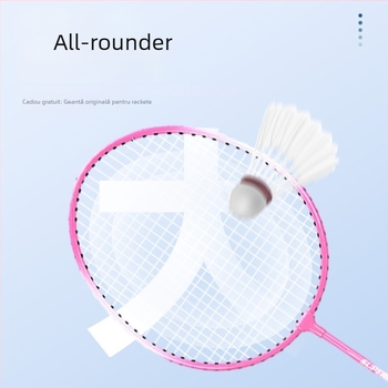 Raquetă de badminton pentru începători cu atac și apărare integrate, pentru adulți, set de 2 bucăți, greutate 95–100 g, mâner G3, tijă rigidă, cadru din feroaliaj