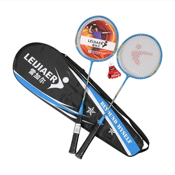 Rachetă de badminton cu cadru din aliaj de fier, corzi din nylon, personalizabilă, potrivită pentru juniori amatori, rigiditate a tijelor moderată