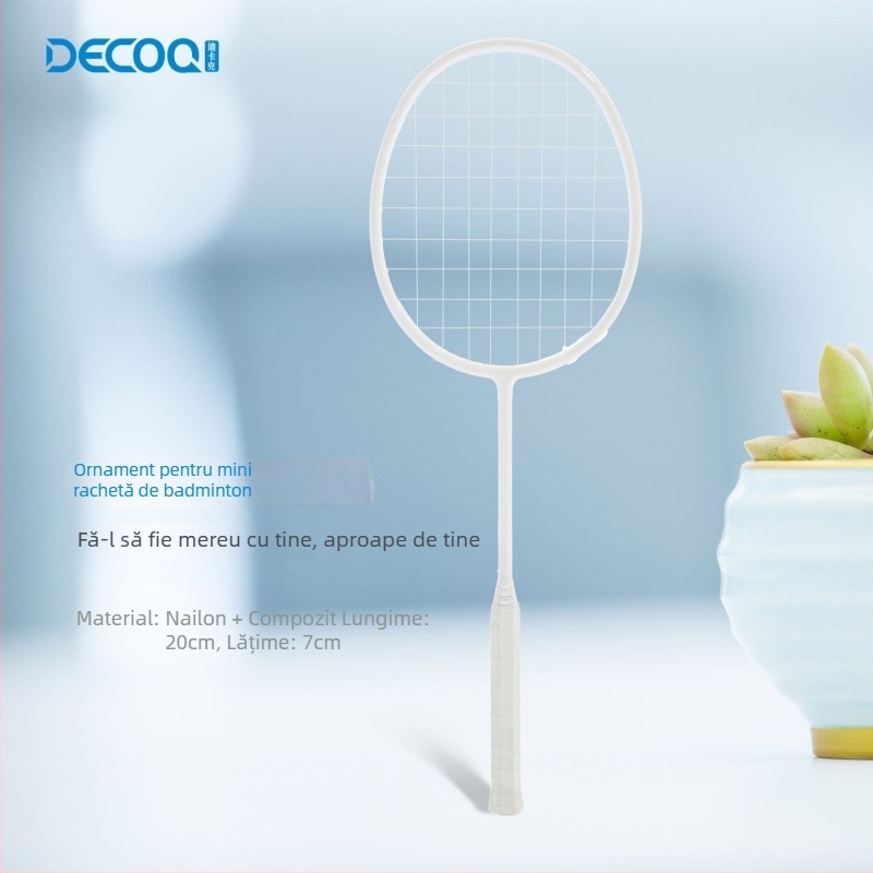 Dikak Miniatură de Rachetă Badminton — Cadru din Oțel, Mișcare Dreaptă, Pandantiv de Chei