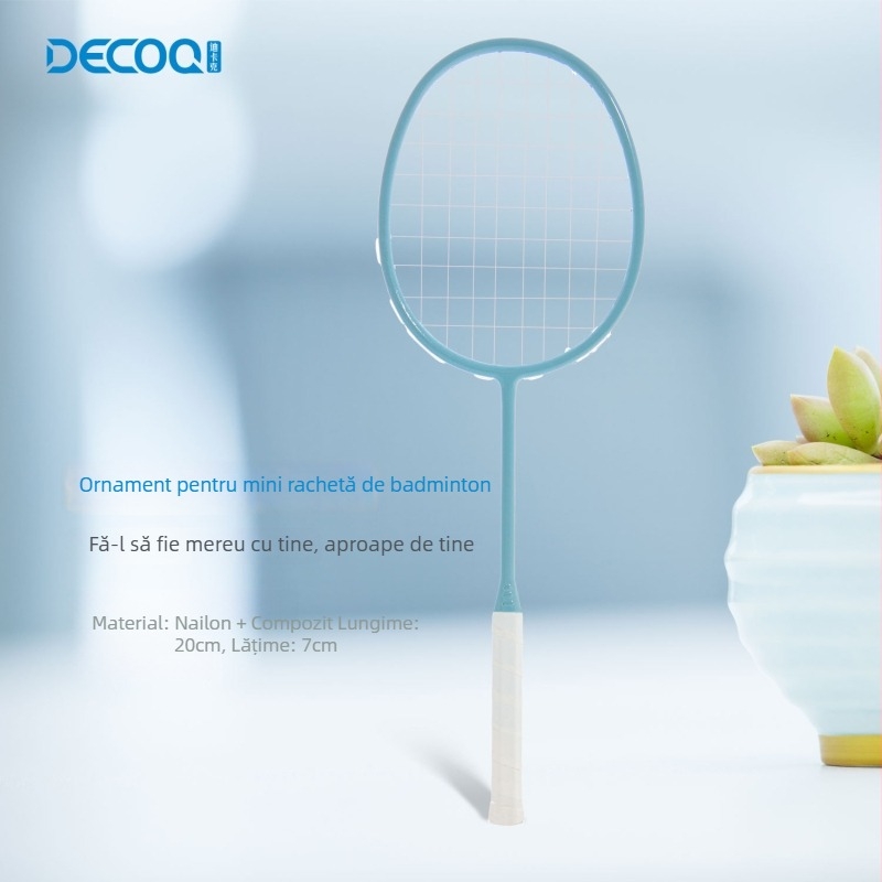 Dikak Miniatură de Rachetă Badminton — Cadru din Oțel, Mișcare Dreaptă, Pandantiv de Chei