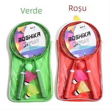 Set de rachete pentru copii de badminton, cu opțiuni de personalizare și logo imprimat; cadru din aliaj feros, șnururi din nailon, 50 perechi