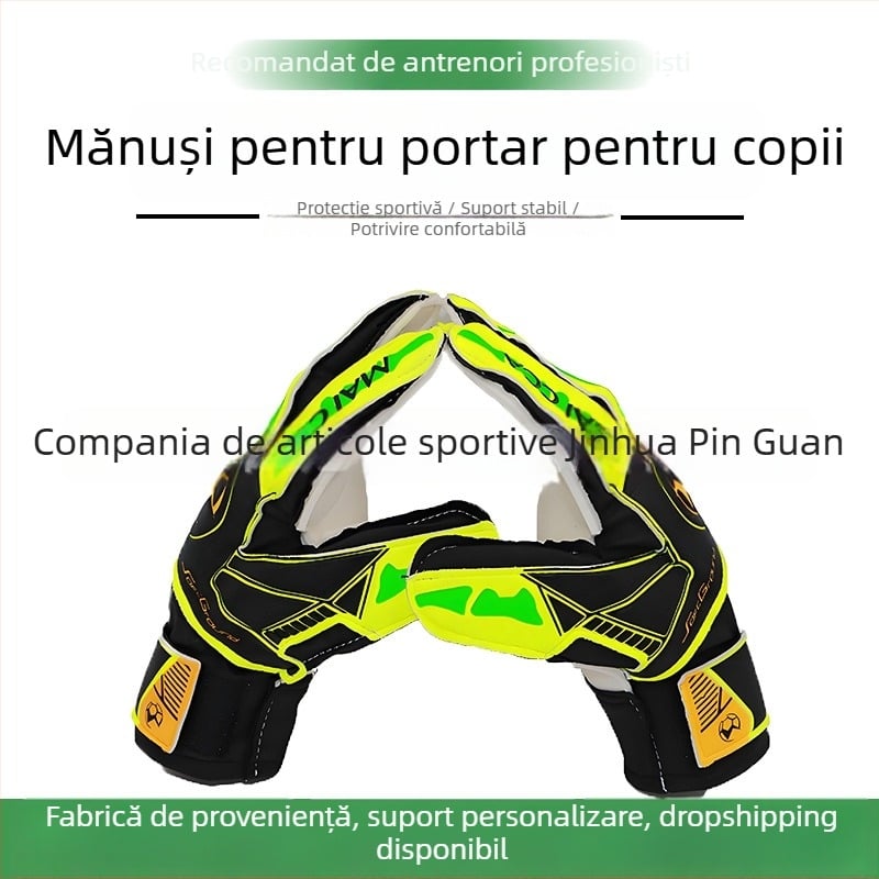 Pinguan Mănuși de Portar, Protecție pentru Degete, Latex Extra Gros, Antiderapante, Unisex pentru Fotbal (ST-848-4)