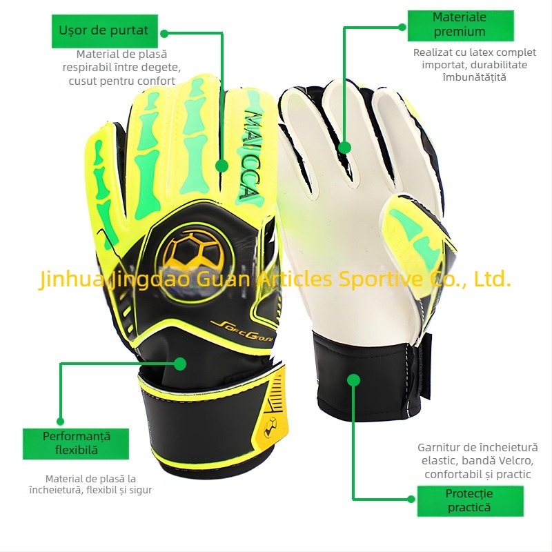 Pinguan Mănuși de Portar, Protecție pentru Degete, Latex Extra Gros, Antiderapante, Unisex pentru Fotbal (ST-848-4)