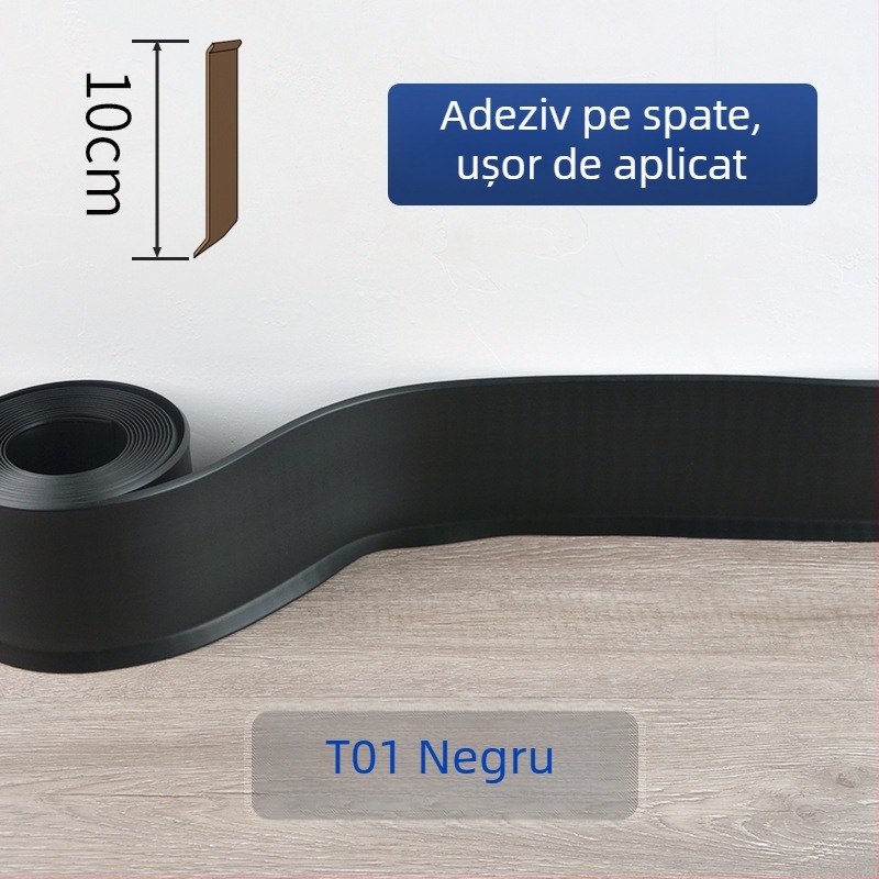 Plintă PVC, autoadezivă, impermeabilă, rezistentă la uzură, fără formaldehidă, stil modern minimalist