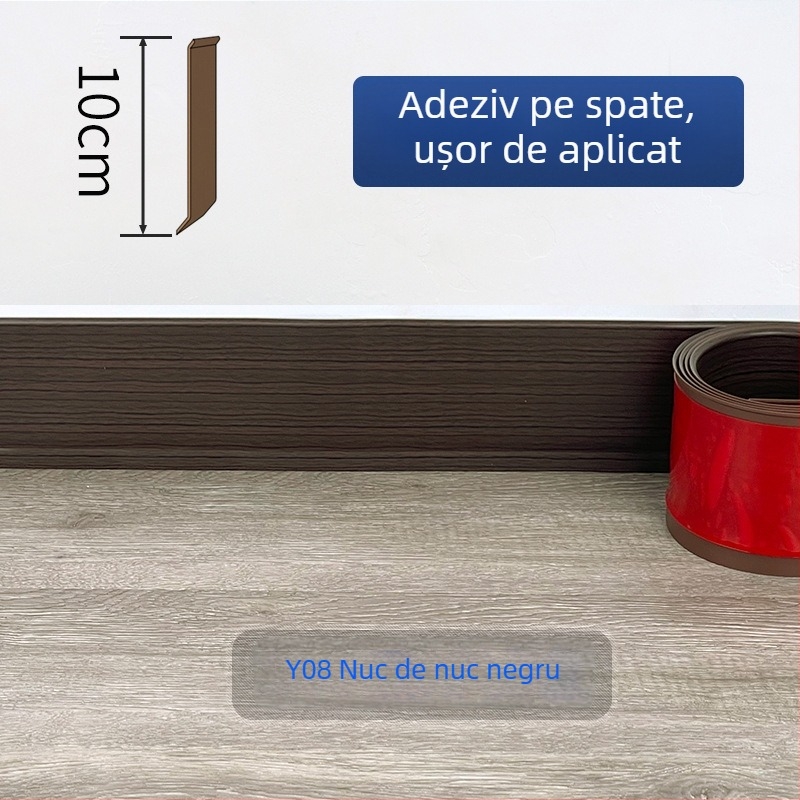 Plintă PVC, autoadezivă, impermeabilă, rezistentă la uzură, fără formaldehidă, stil modern minimalist