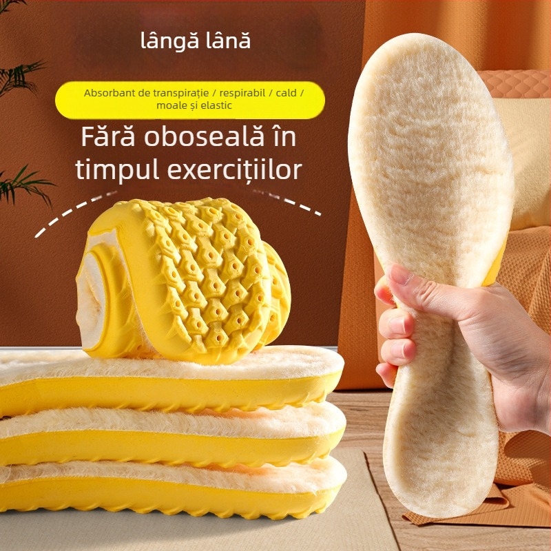 Talpă din lână termică pentru încălțăminte, talpă întreagă, Model 5130-2, Unisex, Iarnă