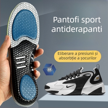 Tălpi sport din PU, elasticitate înaltă și absorbție a șocurilor, talpă ortopedică antiderapantă cu suport pentru arc, respirante, antibacteriene, controlul mirosului, absorbante ale transpirației