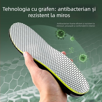 Insolă ortopedică pentru încălțăminte cu suport arc, TPU anti-torsiune și anti-derapare; grafen antibacterian, deodorant, absorbant de transpirație și respirabil