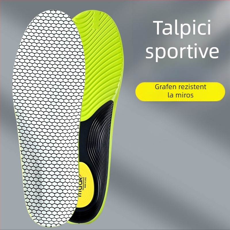 Insolă ortopedică pentru încălțăminte cu suport arc, TPU anti-torsiune și anti-derapare; grafen antibacterian, deodorant, absorbant de transpirație și respirabil