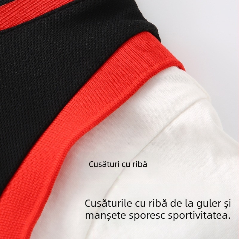 Set sport pentru copii uscat rapid, tricou cu mânecă scurtă și pantaloni, 93% poliester + 7% spandex, căptuire din poliester, model sport, pentru copii 7–12 ani