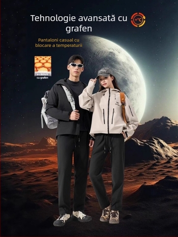 Pantaloni de iarnă pentru femei cu căptușeală din fleece, rezistenți la vânt și impermeabili, croială drept, talie înaltă, amestec poliester-elastan